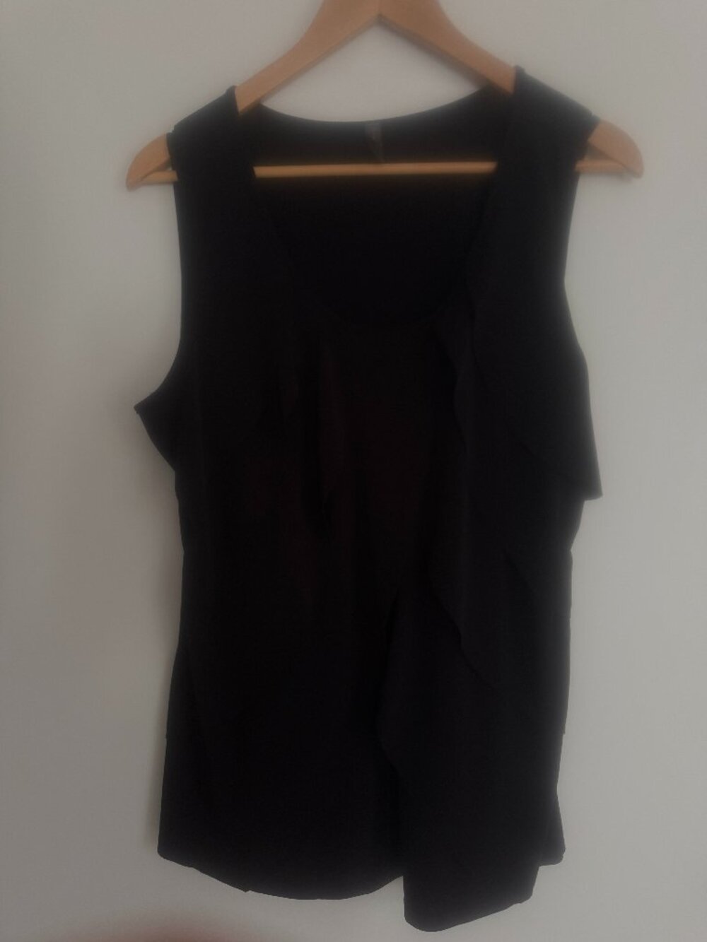 Denver Hayes Women Black Stretch Sleeveless Pullover Blouse Tank Top Size XL